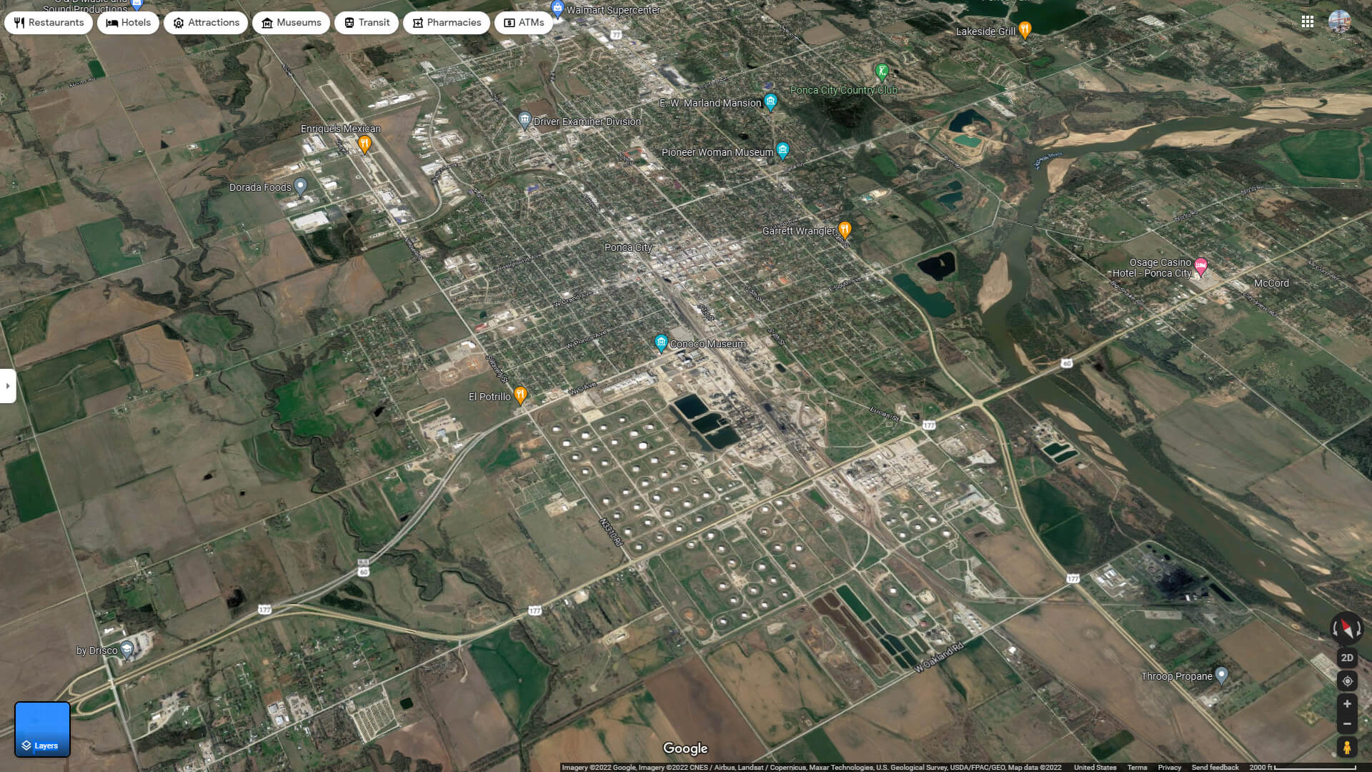Shawnee Aerial Map Oklahoma